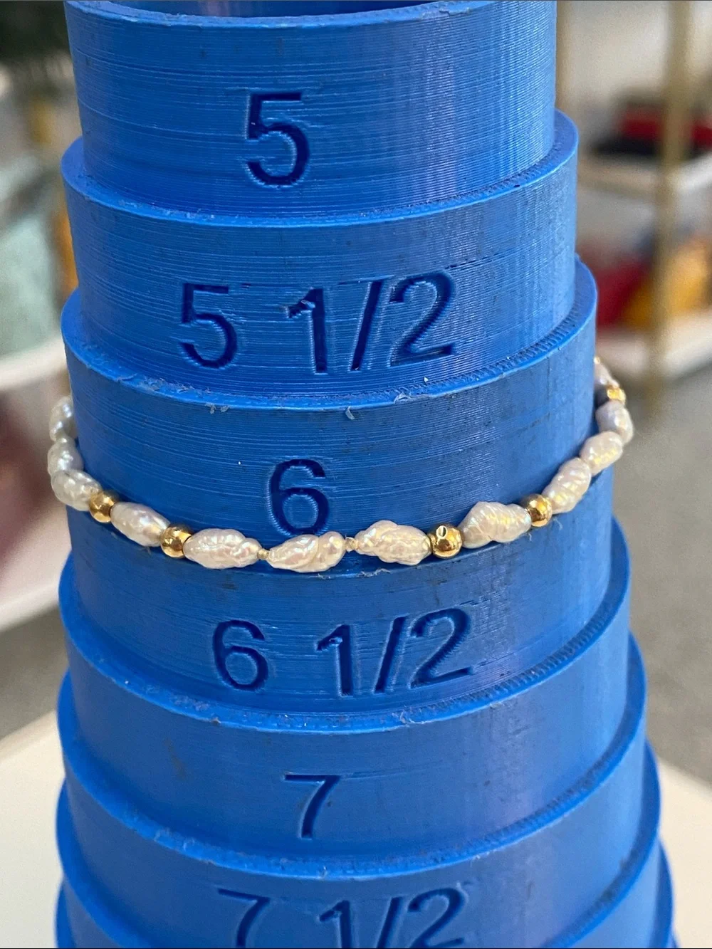 Cultured Pearl and Gold Bead Bracelet - White Pearls